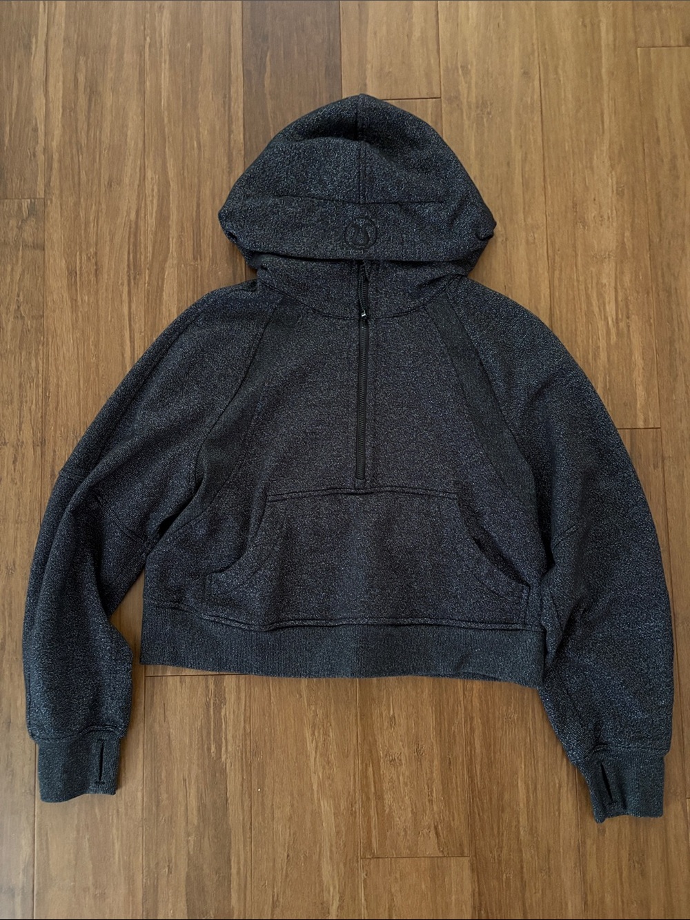 Like new Lululemon Sparkle Scuba hoodie - size XS/S - black with silver sparkle